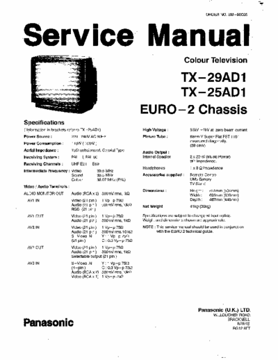 panasonic TX-29AD1 schematic